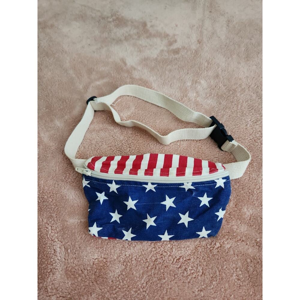 American Apparel USA Flag Canvas Belt Bag fanny pack One Size adjustable RARE